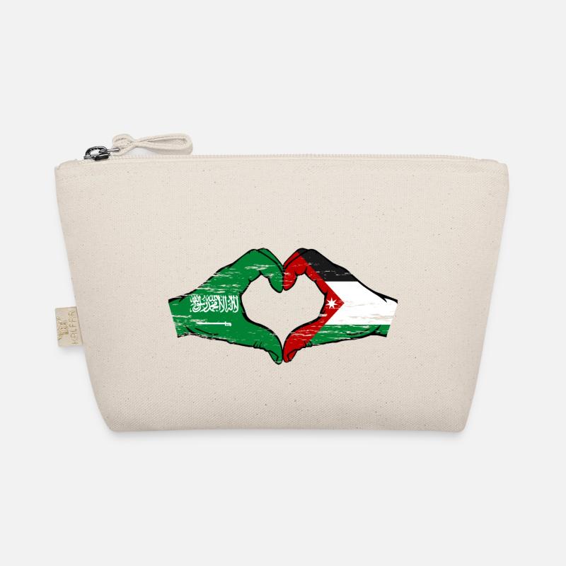 Saudi Arabia Jordan flag hands heart shape used Organic Pouch
