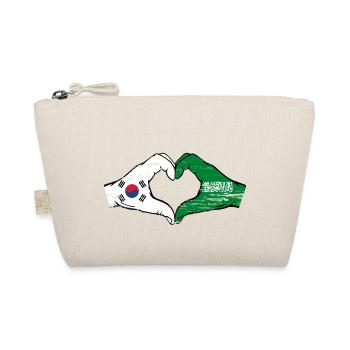 Süd Korea Saudi Arabien Flagge Hände Herzform used - Bio-Täschchen - Natur - Vorne