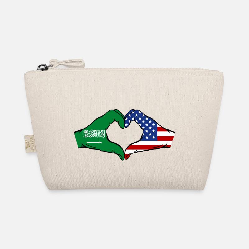 Arabie Saoudite États-Unis Drapeau Mains Coeur Forme Trousse biologique