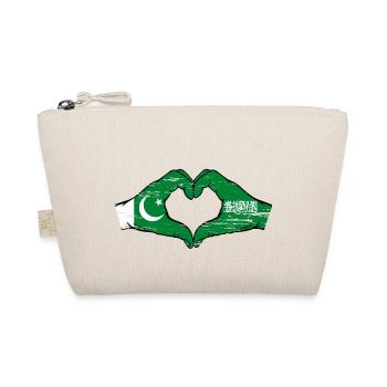 Pakistan Saudi Arabien Flagge Hände Herzform used - Bio-Täschchen - Natur - Vorne