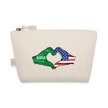 Saudi Arabien USA Flagge Hände Herzform used - Bio-Täschchen - Natur - Vorne