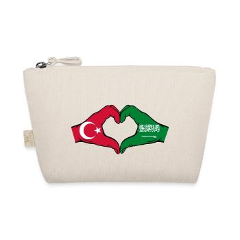 Türkei Saudi Arabien Flagge Hände Herzform - Bio-Täschchen - Natur - Vorne