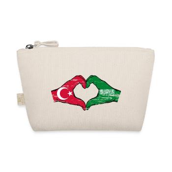 Turkey Saudi Arabia Flag Hands Heart Shape Used - Organic Pouch - nature - Front