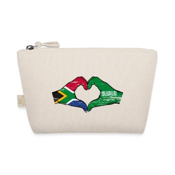 Südafrika Saudi Arabien Flagge Hände Herzform used - Bio-Täschchen - Natur - Vorne