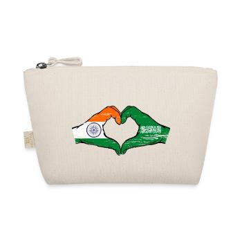 Inde Arabie Saoudite Drapeau Mains Coeur Forme Utilisé - Trousse biologique - nature - Devant