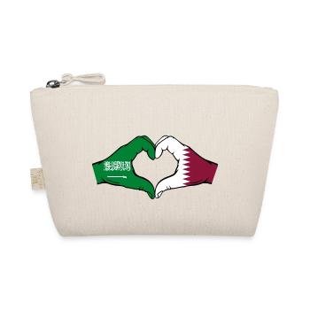 Saudi Arabien Katar Flagge Hände Herzform - Bio-Täschchen - Natur - Vorne