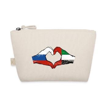 Russia United Arab Emirates Flag Heart - Organic Pouch - nature - Front