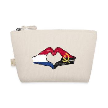 Holland Angola flag hands heart shape used - Organic Pouch - nature - Front