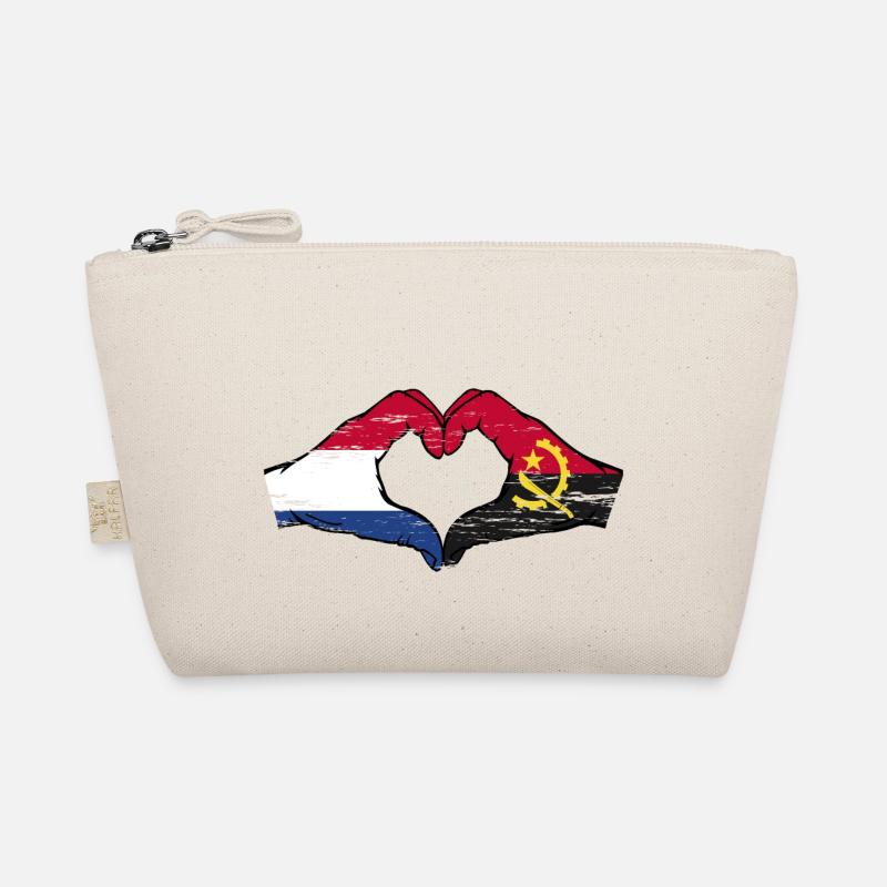 Holland Angola flag hands heart shape used Organic Pouch