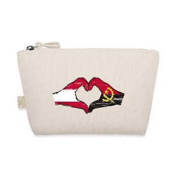 Austria Angola flag hands heart shape used - Organic Pouch - nature - Front