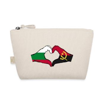 Bulgaria Angola Flag Hands Heart Shape - Organic Pouch - nature - Front