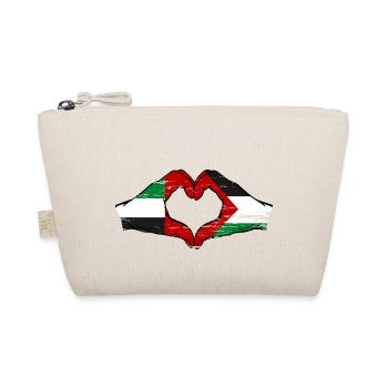 United Arab Emirates Palestine Flag Heart - Organic Pouch - nature - Front