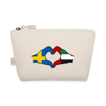 Sweden United Arab Emirates Flag Heart - Organic Pouch - nature - Front