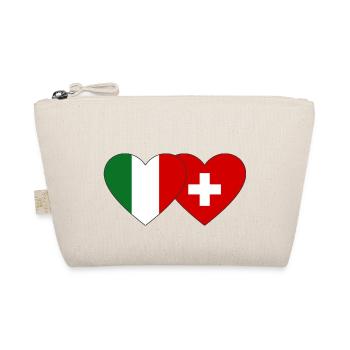 Italie Suisse Drapeau Coeur - Trousse biologique - nature - Devant