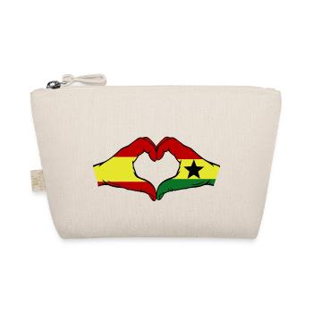 Spanien Ghana Flagge Hände Herzform - Bio-Täschchen - Natur - Vorne