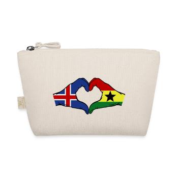 Island Ghana Flagge Hände Herzform - Bio-Täschchen - Natur - Vorne