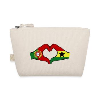 Portugal Ghana Flagge Hände Herzform - Bio-Täschchen - Natur - Vorne