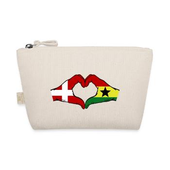 Dänemark Ghana Flagge Hände Herzform - Bio-Täschchen - Natur - Vorne