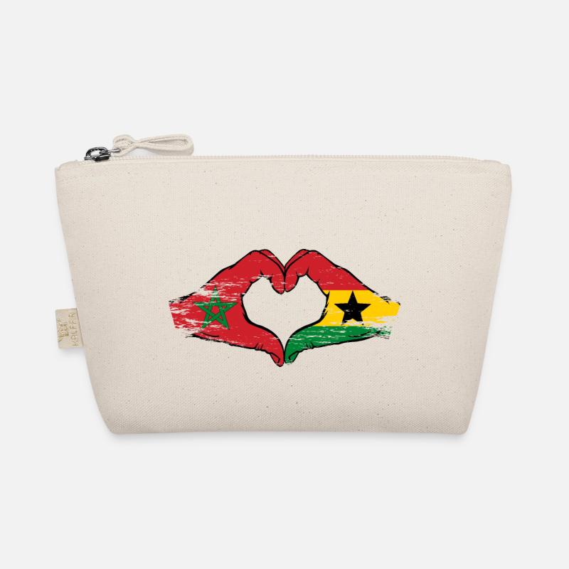 Drapeau du Maroc Ghana mains forme de coeur utilisé Trousse biologique
