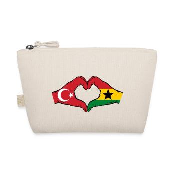 Türkei Ghana Flagge Hände Herzform - Bio-Täschchen - Natur - Vorne