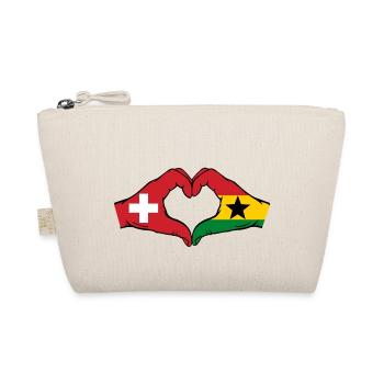 Schweiz Ghana Flagge Hände Herzform - Bio-Täschchen - Natur - Vorne
