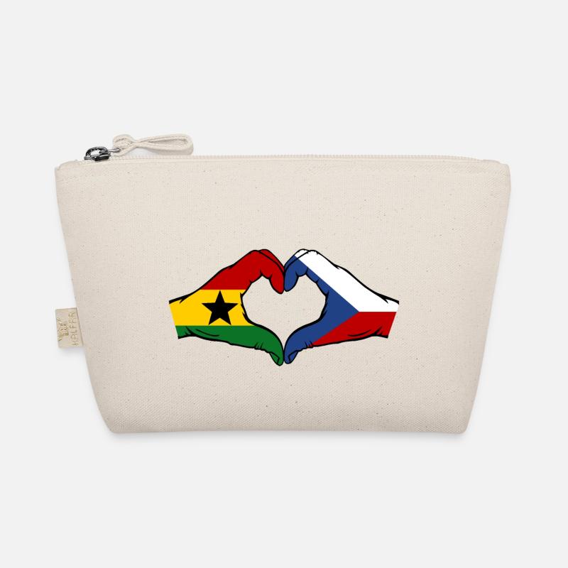 Ghana République tchèque Drapeau Mains Coeur Forme Trousse biologique
