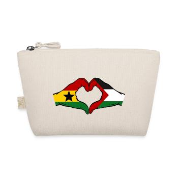 Ghana Palästina Flagge Hände Herzform - Bio-Täschchen - Natur - Vorne
