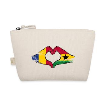 Roumanie Ghana drapeau mains forme de coeur utilisé - Trousse biologique - nature - Devant