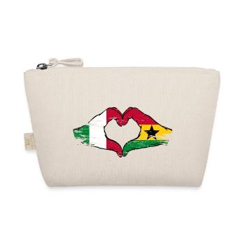 Italy Ghana flag hands heart shape used - Organic Pouch - nature - Front