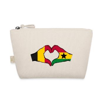 Belgien Ghana Flagge Hände Herzform - Bio-Täschchen - Natur - Vorne