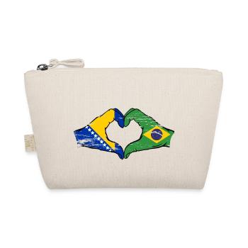 Bosnia Brazil Flag Hands Heart Shape Used - Organic Pouch - nature - Front