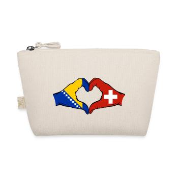 Bosnien Schweiz Flagge Hände Herzform - Bio-Täschchen - Natur - Vorne