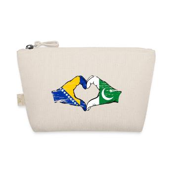 Bosnia Pakistan flag hands heart shape used - Organic Pouch - nature - Front