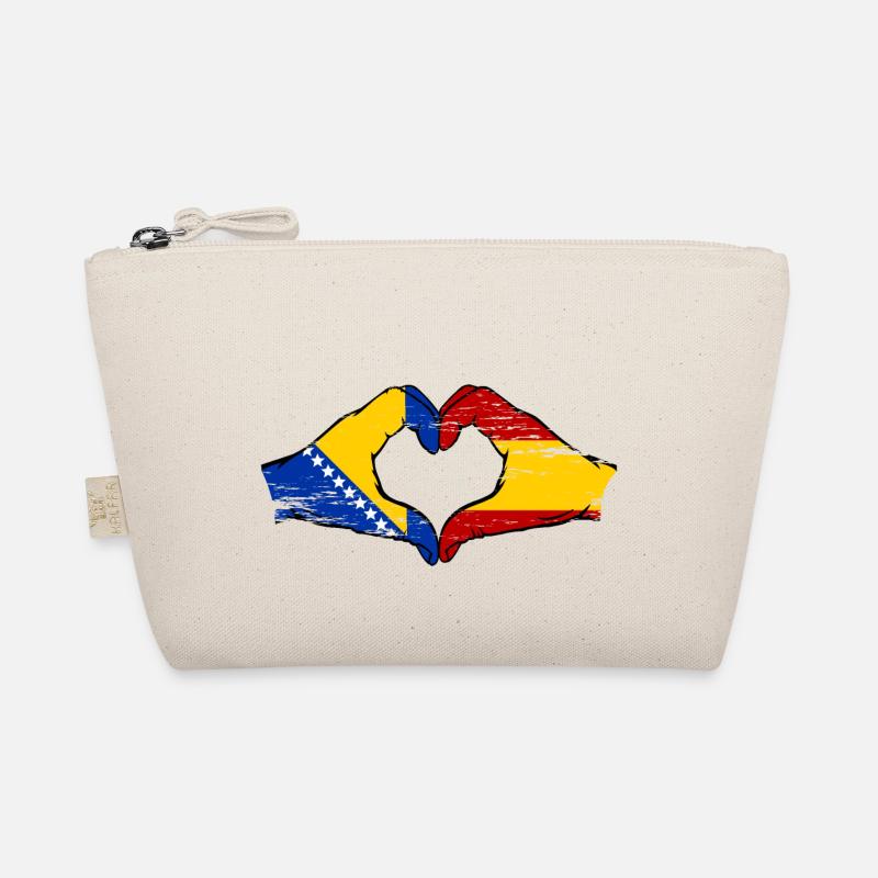 Bosnie Espagne drapeau mains forme de coeur utilisé Trousse biologique