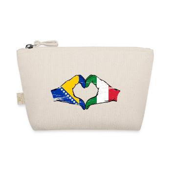 Bosnia Italy Flag Hands Heart Shape Used - Organic Pouch - nature - Front