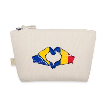 Bosnia Romania flag hands heart shape used - Organic Pouch - nature - Front