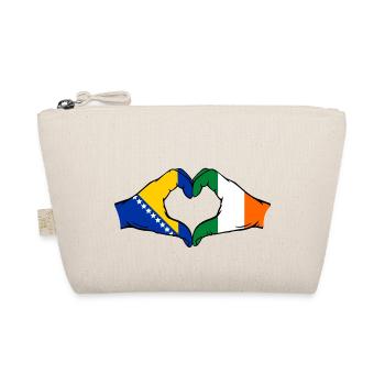 Bosnien Irland Flagge Hände Herzform - Bio-Täschchen - Natur - Vorne