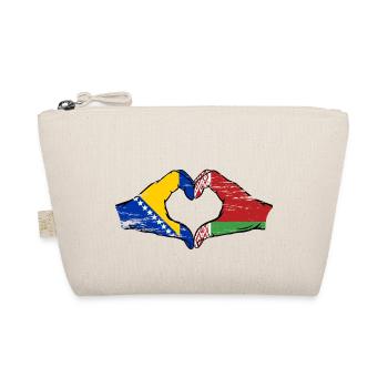 Bosnien Belarus Flagge Hände Herzform used - Bio-Täschchen - Natur - Vorne