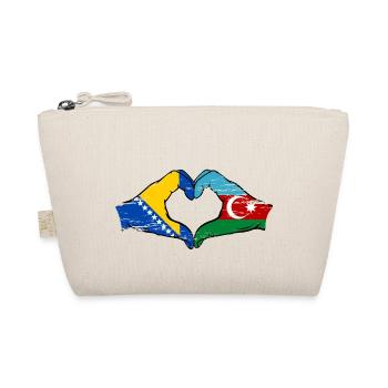 Bosnien Aserbaidschan Flagge Hände Herzform used - Bio-Täschchen - Natur - Vorne