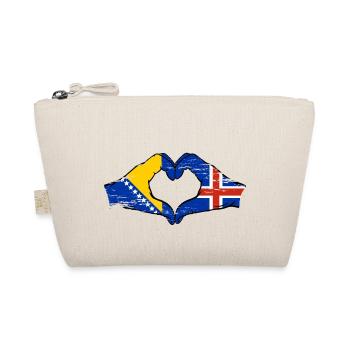 Bosnia Iceland flag hands heart shape used - Organic Pouch - nature - Front