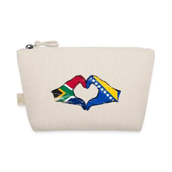 Afrique du Sud Drapeau Bosnie mains forme de coeur utilisé - Trousse biologique - nature - Devant
