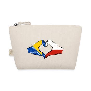 Bosnie Pologne drapeau mains forme de coeur utilisé - Trousse biologique - nature - Devant