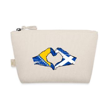 Bosnie Ecosse drapeau mains forme de coeur utilisé - Trousse biologique - nature - Devant