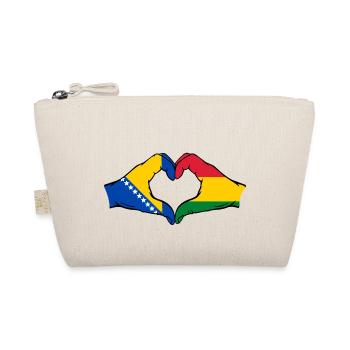 Bosnien Bolivien Flagge Hände Herzform - Bio-Täschchen - Natur - Vorne