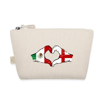 Mexique Angleterre Drapeau Mains Coeur Forme Utilisé - Trousse biologique - nature - Devant