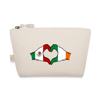 Mexiko Irland Flagge Hände Herzform - Bio-Täschchen - Natur - Vorne
