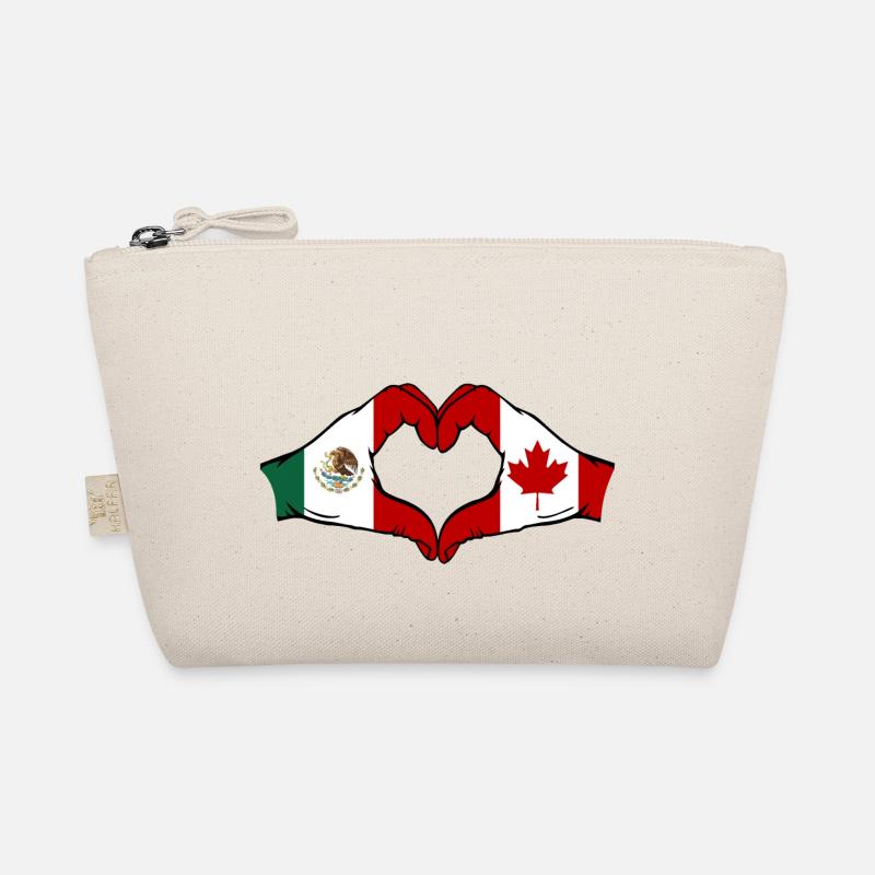 Mexiko Kanada Flagge Hände Herzform Bio-Täschchen