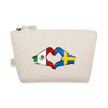Mexique Drapeau Suède mains forme de coeur utilisé - Trousse biologique - nature - Devant