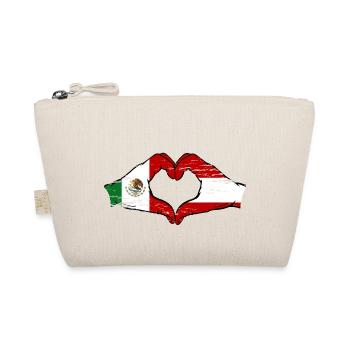 Mexique Autriche drapeau mains forme coeur utilisé - Trousse biologique - nature - Devant