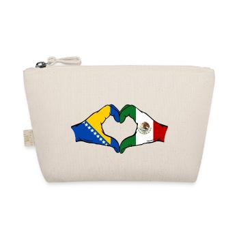 Bosnien Mexiko Flagge Hände Herzform - Bio-Täschchen - Natur - Vorne